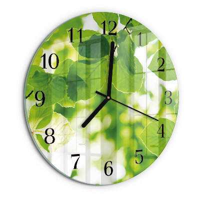 Round wall clock Leaves