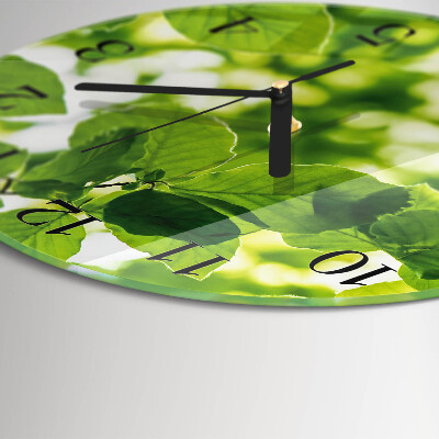 Round wall clock Leaves