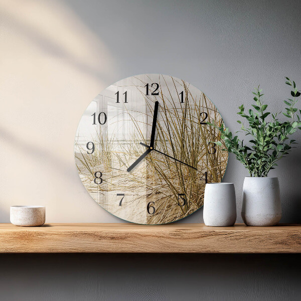 Round wall clock Beach Grass