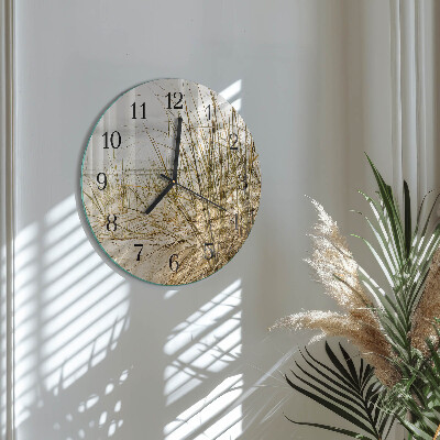 Round wall clock Beach Grass