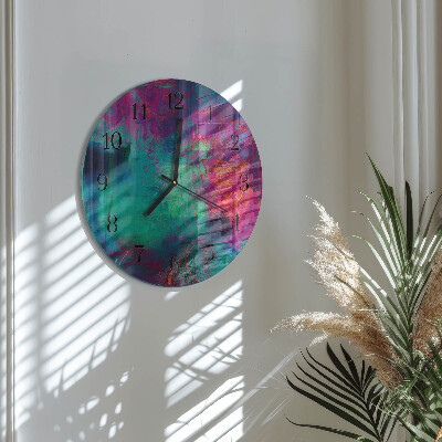 Round wall clock Colorful Painting