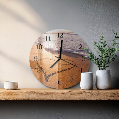 Round wall clock Heart of the Beach