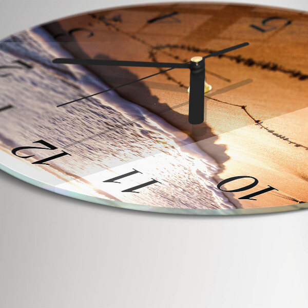 Round wall clock Heart of the Beach