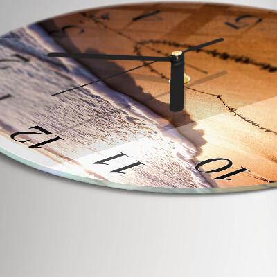 Round wall clock Heart of the Beach