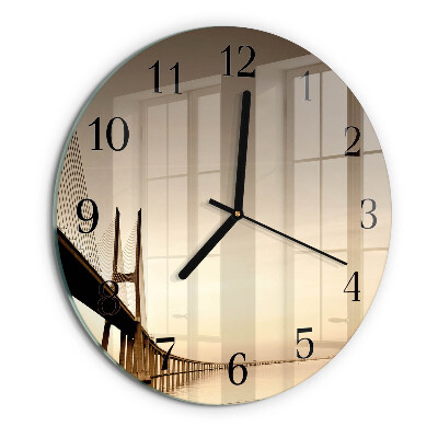 Round wall clock Sepia Bridge