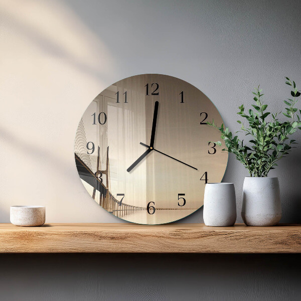 Round wall clock Sepia Bridge