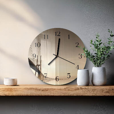 Round wall clock Sepia Bridge