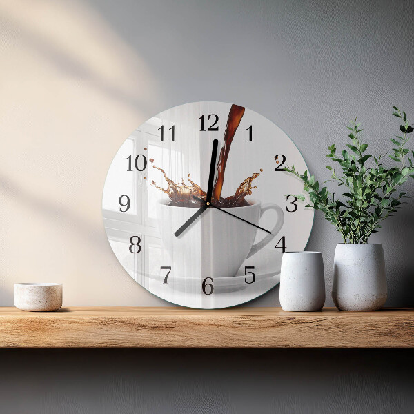Round wall clock Cup of Coffee