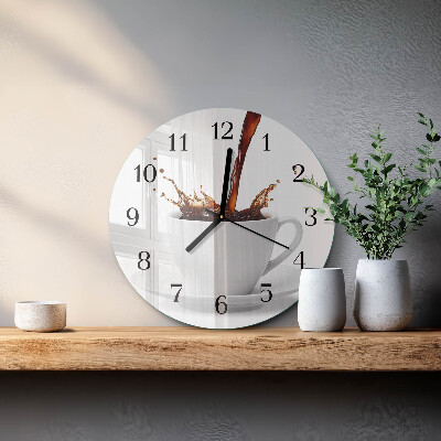 Round wall clock Cup of Coffee