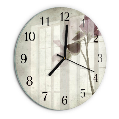 Round wall clock Vintage Flower