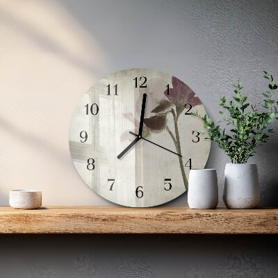 Round wall clock Vintage Flower