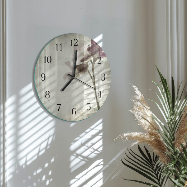 Round wall clock Vintage Flower