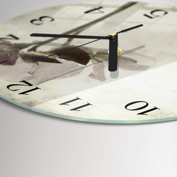 Round wall clock Vintage Flower