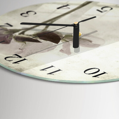 Round wall clock Vintage Flower