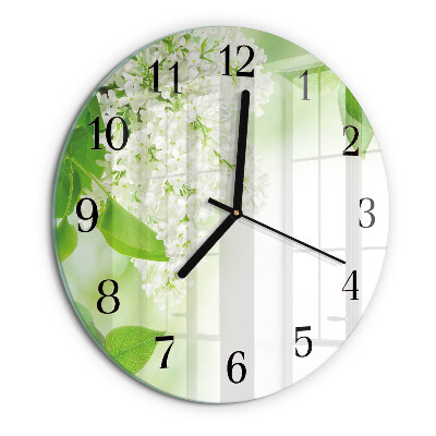 Round wall clock Leaves