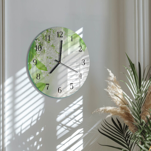 Round wall clock Leaves