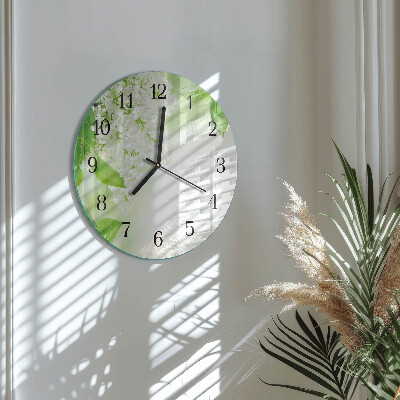 Round wall clock Leaves