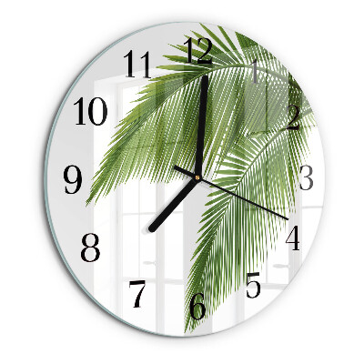Round wall clock Palm Leaves