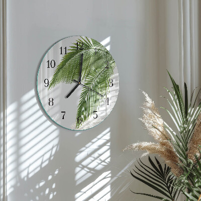 Round wall clock Palm Leaves