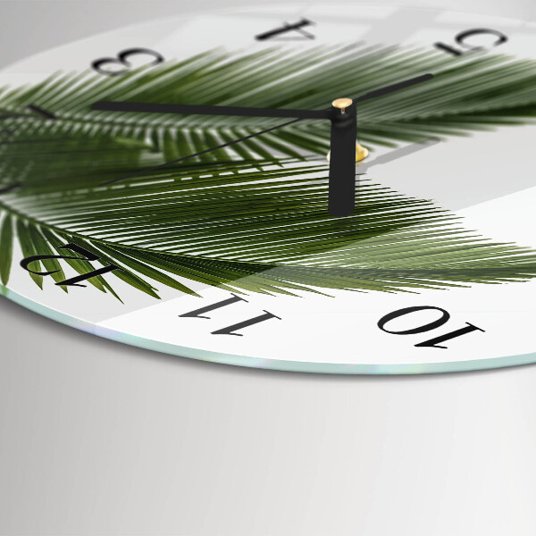 Round wall clock Palm Leaves
