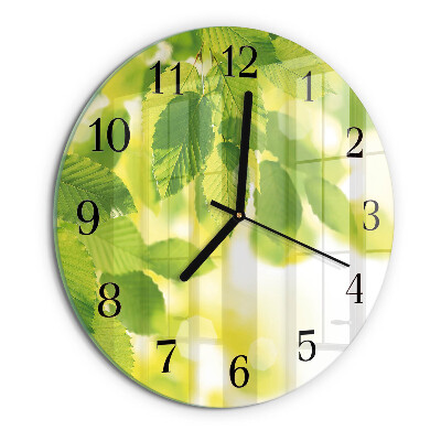 Round wall clock Leaves