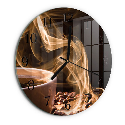 Round wall clock Cup of Coffee