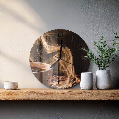 Round wall clock Cup of Coffee