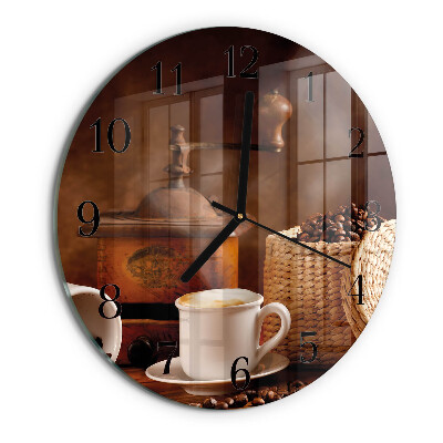 Round wall clock Cup of Coffee