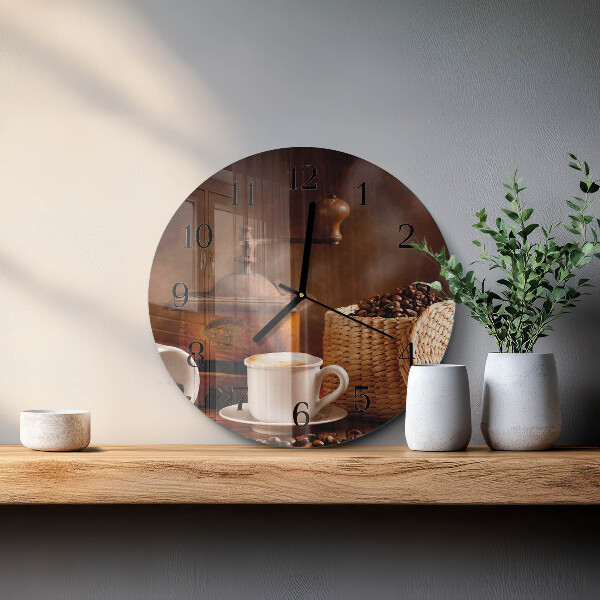 Round wall clock Cup of Coffee