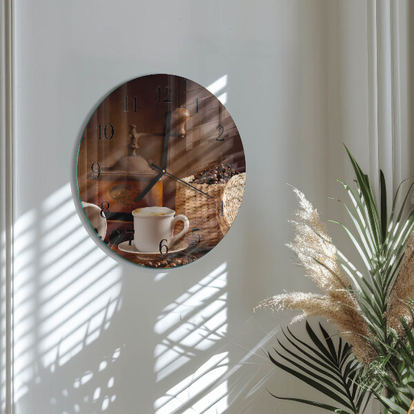 Round wall clock Cup of Coffee