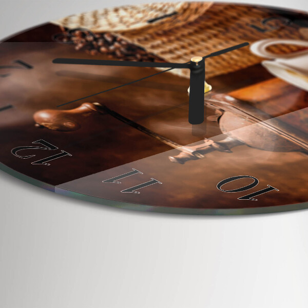 Round wall clock Cup of Coffee