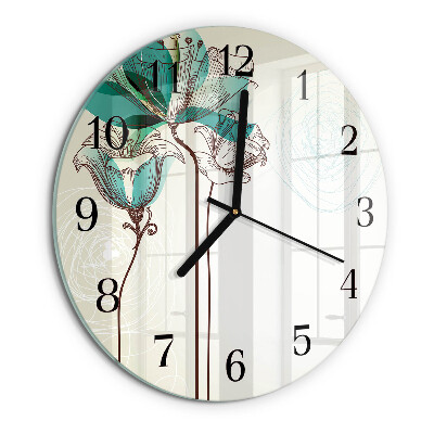 Round wall clock Vintage Flowers