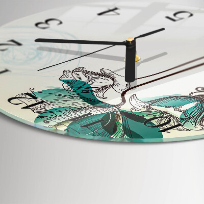 Round wall clock Vintage Flowers