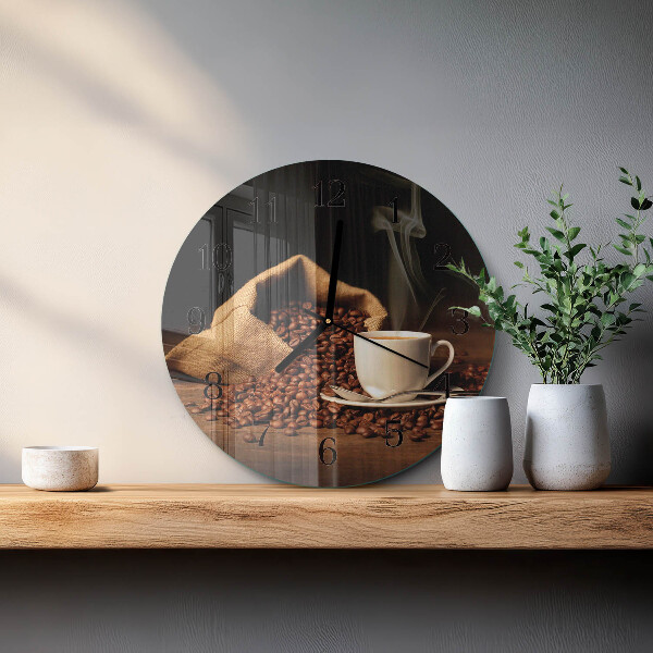 Round wall clock Coffee Beans