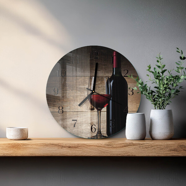 Round wall clock Wine
