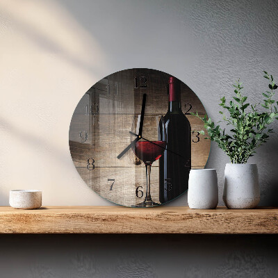 Round wall clock Wine