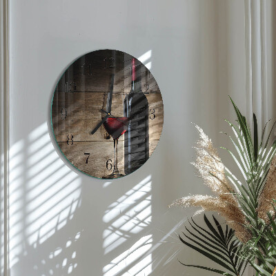Round wall clock Wine
