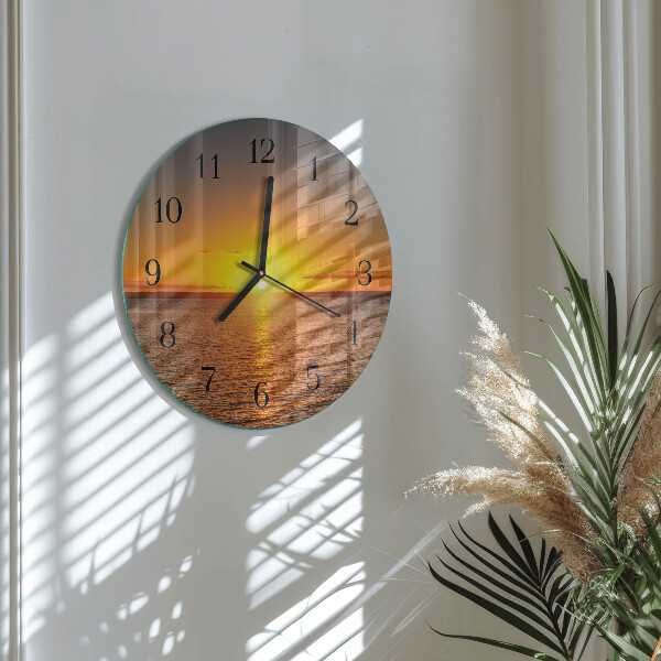 Round wall clock Sunset