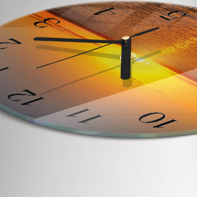 Round wall clock Sunset