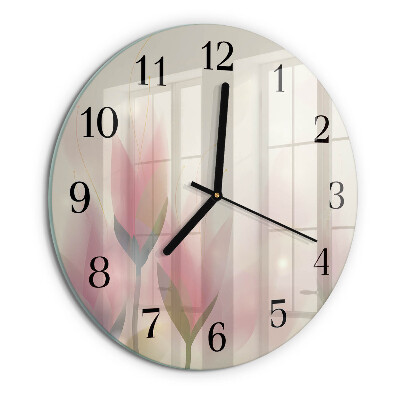 Round wall clock Flowers