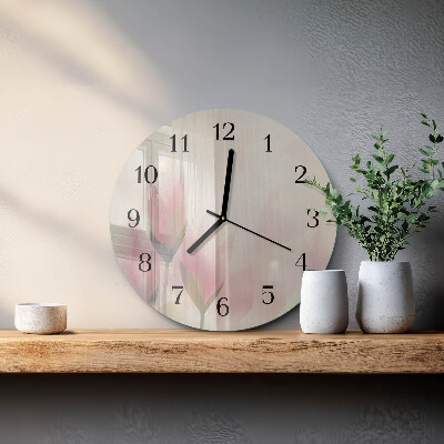Round wall clock Flowers