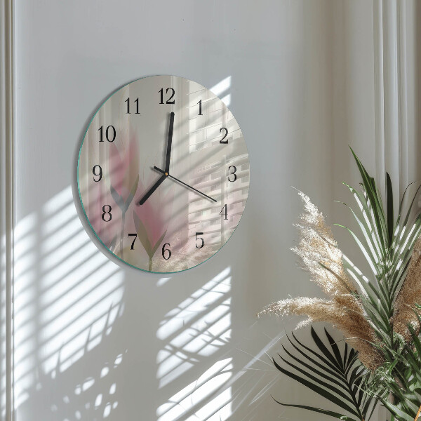 Round wall clock Flowers