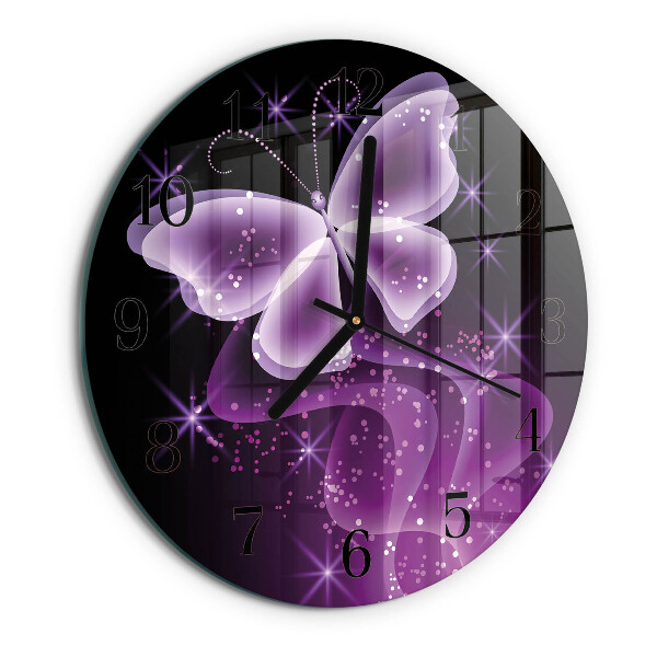 Round wall clock Butterfly