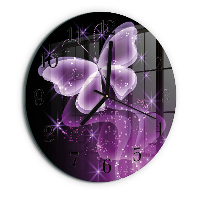 Round wall clock Butterfly