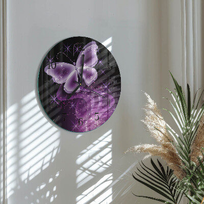 Round wall clock Butterfly