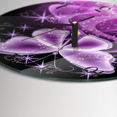 Round wall clock Butterfly