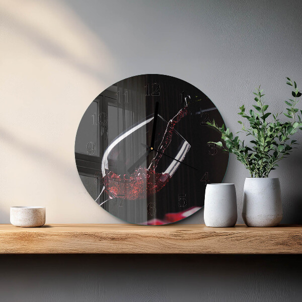 Round wall clock Wine
