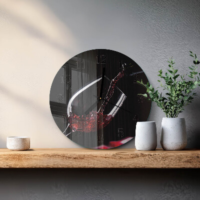 Round wall clock Wine