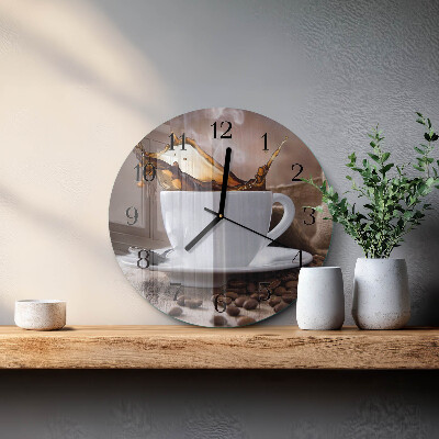 Round wall clock Coffee