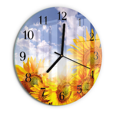 Round wall clock Sunflowers